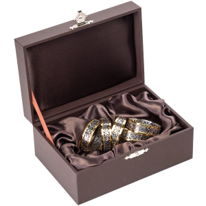 Set of napkin rings "Rus Bylinnaya" made of silver